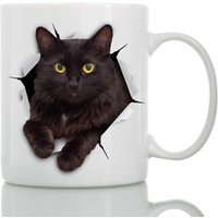 Mug en céramique Chat Noir 11oz Design Amusant