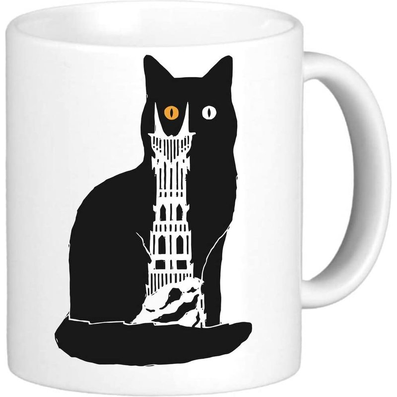 Mug à café Pop Art Chat Noir la Nuit Sauron Seigneur des Anneaux — Tasses et gobelets