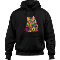 Hoodies Unisex Chat Persan en Noir — Sweats à capuche pour hommes