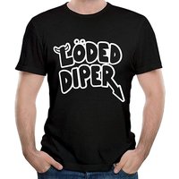 OKFDYIDSTP Men's Funny Loded Diper Black Short Sleeve T-Shirt — Mens T Shirts