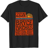 T-shirt Carte des Parcs Nationaux de l'Utah Zion Arches Canyonlands — T-shirts pour hommes