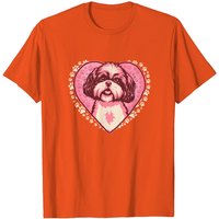 Vintage Shih Tzu Dog Gift Puppy In Heart Paws T-Shirt for Men — Mens T Shirts