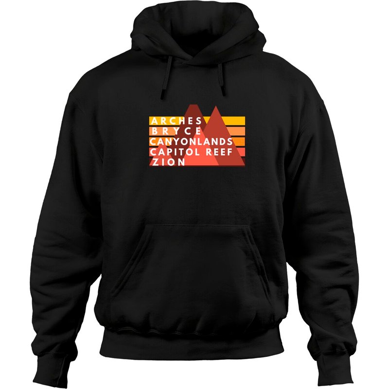 Utah National Parks Mighty Five Souvenir Moab Pullover Hoodie — Mens Hoodies