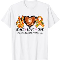 Peace Love Cure Multiple Sclerosis Awareness T-Shirt for Men — Mens T Shirts