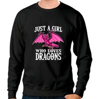 Kawaii Dragon Sweatshirt for Unisex in Black — Mens Hoodies