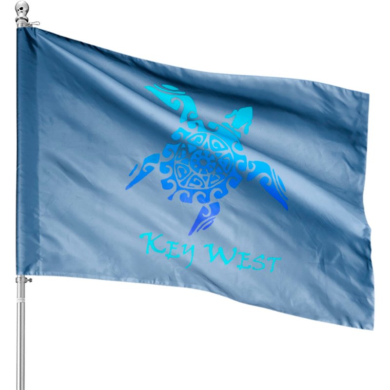 Drapeaux de Maison Polynésien Tortue Tribale Key West — Drapeaux décoratifs