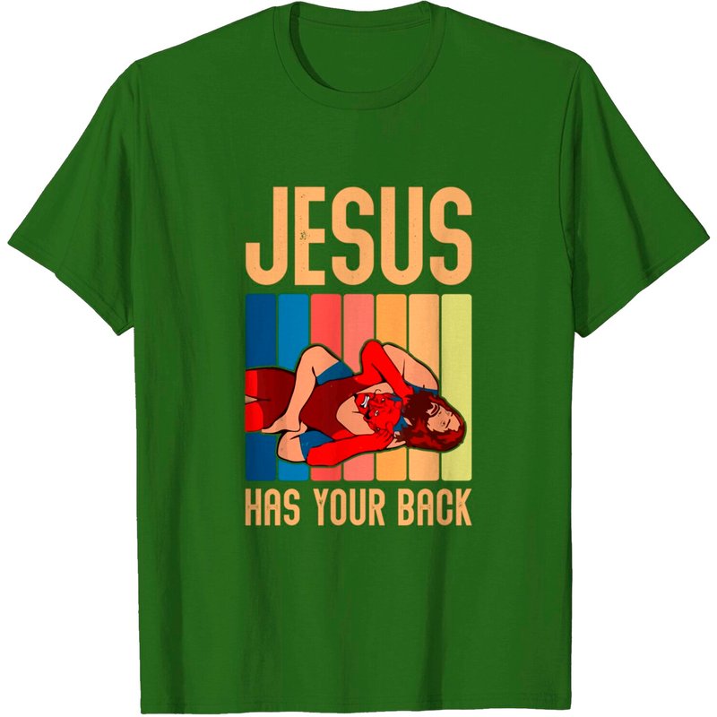 T-shirt Drôle de Jésus - Design de Lutte Vintage pour Hommes — T-shirts pour hommes