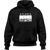 Hoodie Pullover Vintage Georgia ATL Atlanta Skyline Pride Noir & Blanc — Sweats à capuche pour hommes