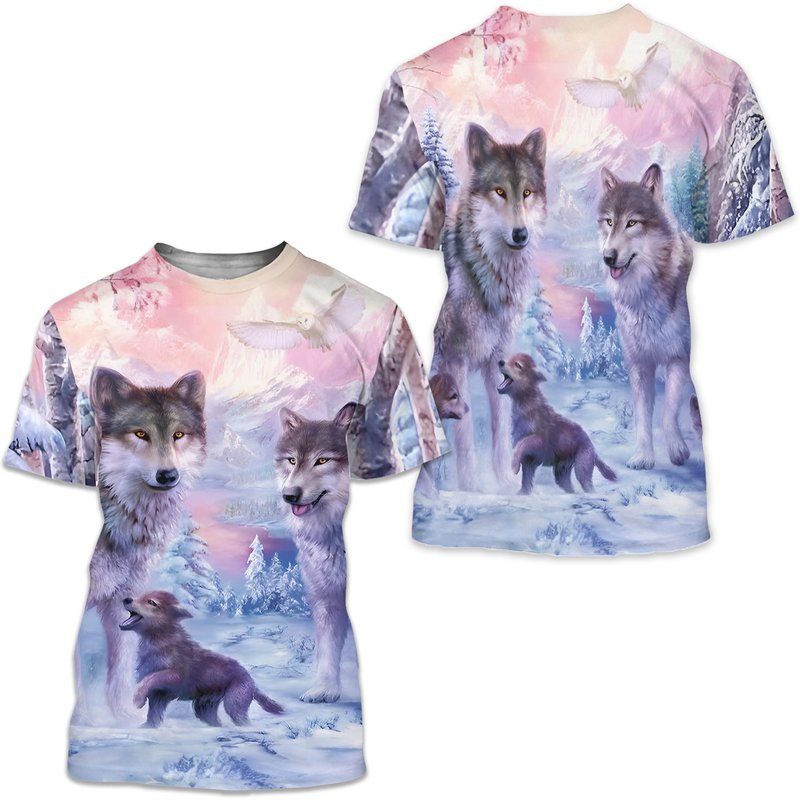 T-shirt unisexe Loup - Design animal sauvage en 3D — T-shirts pour hommes