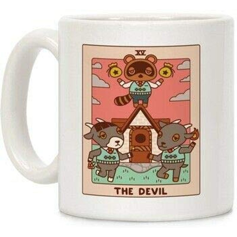 Tasse Devil Tom Nook - Carte de Tarot Animal Crossing — Tasses et gobelets