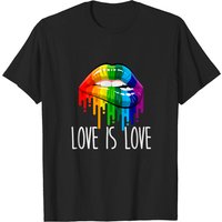 T-shirt Love Is Love Pride Lèvres Arc-en-ciel LGBT pour Hommes — T-shirts pour hommes