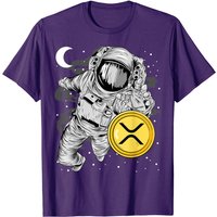 Astronaut Reaching Ripple XRP Coin To The Moon T-Shirt for Men — Mens T Shirts