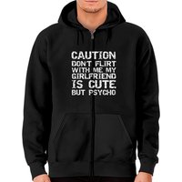 Hoodie Sexy Gf Attention Ne Flirtez Pas Avec Moi Ma Copine Est Psycho — Sweats à capuche pour hommes