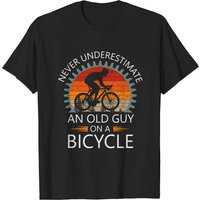T-shirt Vintage Homme Vieil Homme À Vélo — T-shirts pour hommes