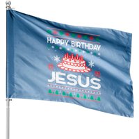 Drapeau de Noël Joyeux Anniversaire Jésus en Tricot Moche