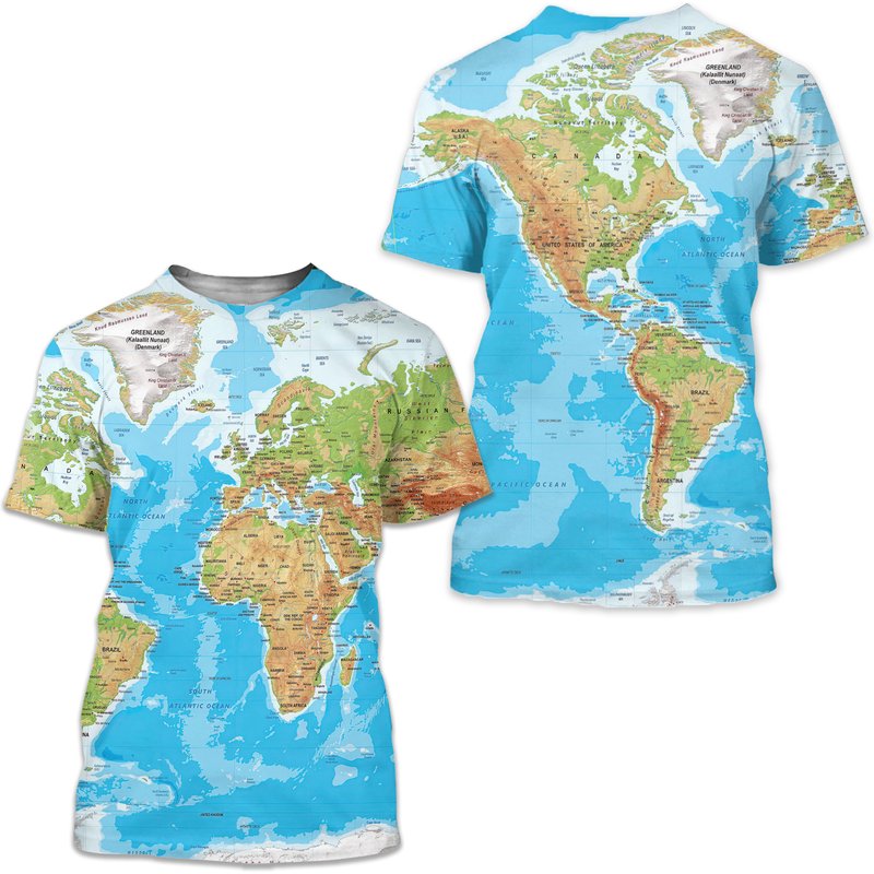 Men World Map T-Shirt — Mens T Shirts