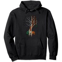 Hoodie à Capuchon Irlandais Américain Drapeau Jour de la Saint-Patrick — Sweats à capuche pour hommes