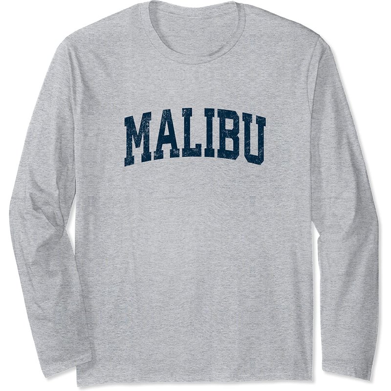 T-shirt à manches longues vintage Malibu Californie — T-shirts pour hommes