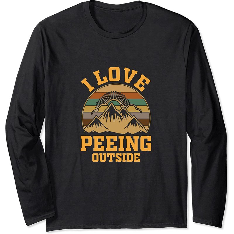 T-shirt à manches longues I Love Peeing Outside pour unisexe — T-shirts pour hommes