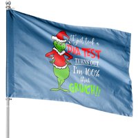 Je viens de passer un test ADN Grinch Drapeaux de Maison de Noël