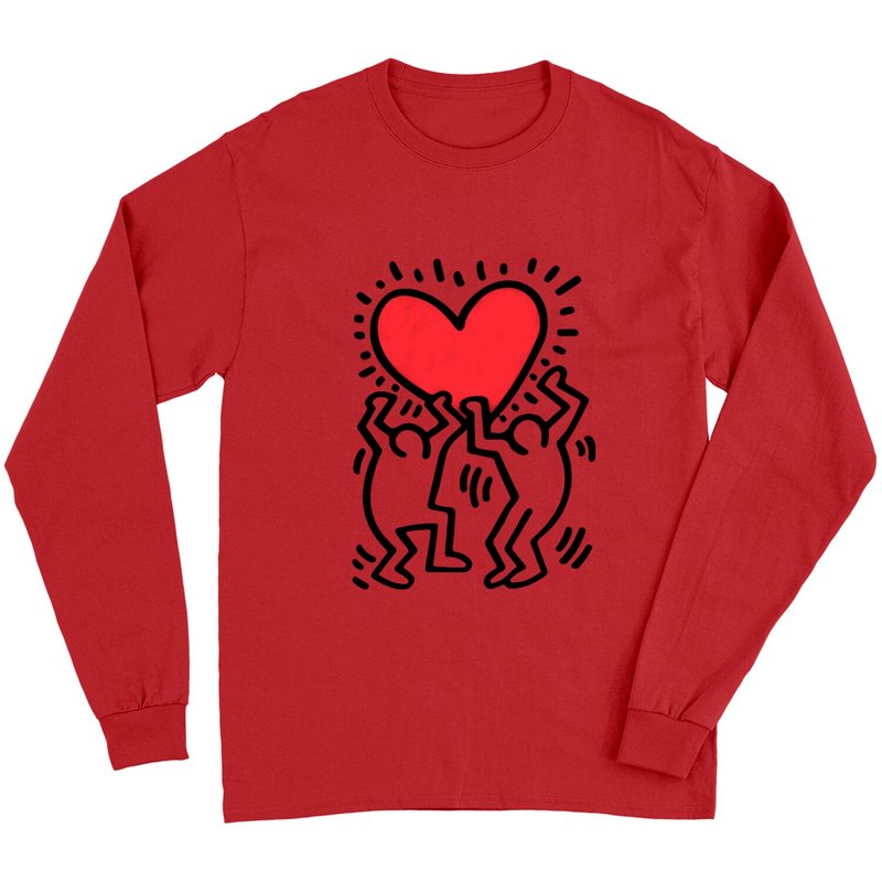 T-shirt à manches longues Keith Haring Homme Tenant un Cœur — T-shirts pour hommes
