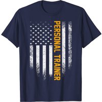 Vintage USA Personal Trainer American Flag T-Shirt for Men