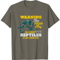Reptile Lover T-Shirt for Men - Warning This Person May Talk About Reptiles — Mens T Shirts