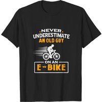 Never Underestimate An Old Guy On An E-bike T-shirt for Men — Mens T Shirts