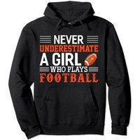 Football Girl Never Underestimate A Girl Who Plays Football Hoodie — Sweats à capuche pour hommes