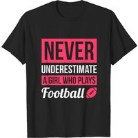Ne sous-estimez jamais une fille qui joue au football - T-shirt pour hommes — T-shirts pour hommes
