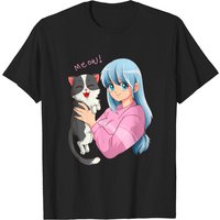 T-shirt Pastel Anime Girl pour hommes - Design Neko Cat — T-shirts pour hommes