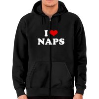 Hoodie zippé I Heart Naps unisexe en noir