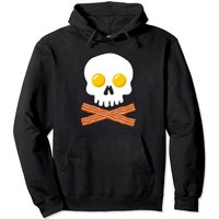 Hoodie Kawaii Egg avec design Crâne de Petit-Déjeuner et Bacon pour Unisexe — Sweats à capuche pour hommes