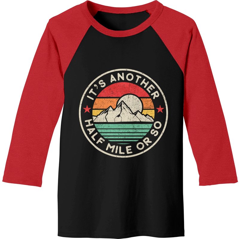 T-shirt de baseball drôle de randonnée camping Another Half Mile Or So pour hommes — T-shirts pour hommes