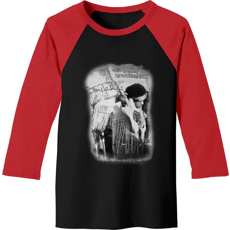 Men's Jimi Hendrix Woodstock Baseball T-Shirt