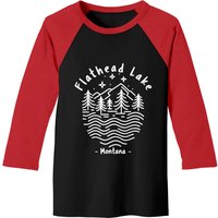T-shirt de baseball Flathead Lake Montana pour hommes Noir/Rouge — T-shirts pour hommes