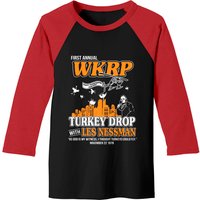 First Annual Wkrp Turkey Drop Les Nessman Baseball Tee for Men — Mens T Shirts