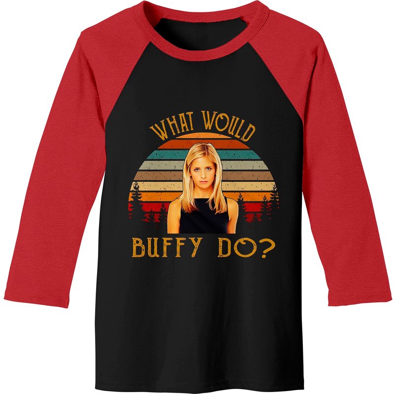 T-shirt Baseball Buffy The Vampire Slayer What Would Buffy pour Hommes — T-shirts pour hommes