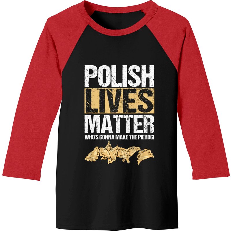 Pierogi Polish Lives Matter Men's Baseball Tee — Mens T Shirts