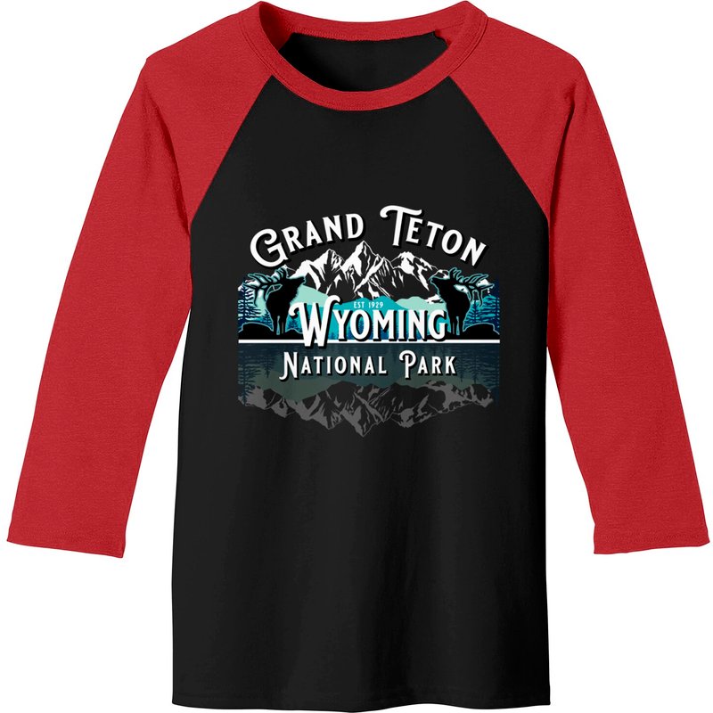 T-shirt de baseball pour hommes Parc national de Grand Teton — T-shirts pour hommes