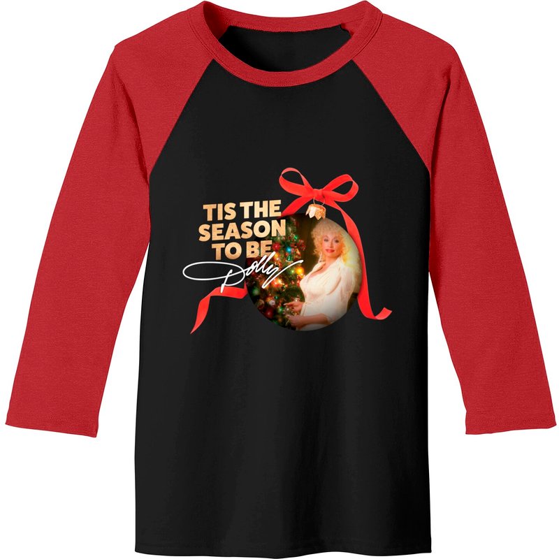 Tee-shirt de baseball Dolly Parton Tis The Season To Be Dolly — T-shirts pour hommes