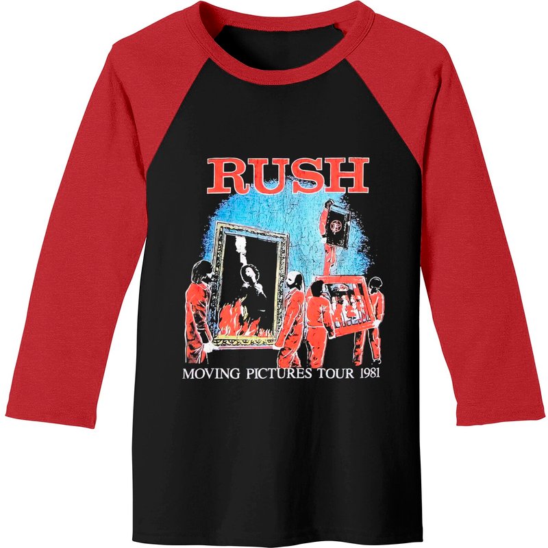 T-shirt de baseball Bravado Rush Moving Pictures 1981 Tour pour hommes — T-shirts pour hommes