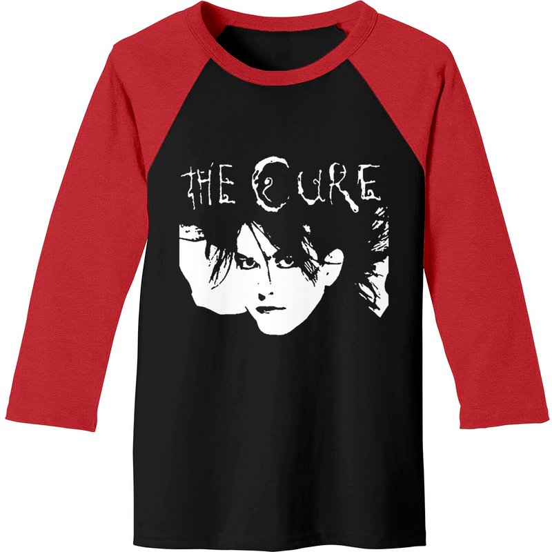 Robert Cure Smith Baseball Tee for Men - Black/Red — Mens T Shirts