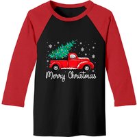 T-shirt de baseball Vintage Camion Rouge avec Arbre de Noël — T-shirts pour hommes