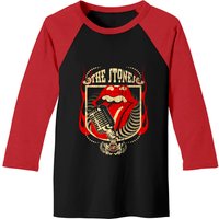 T-shirt de baseball pour hommes The Stones Rock Band Noir/Rouge — T-shirts pour hommes