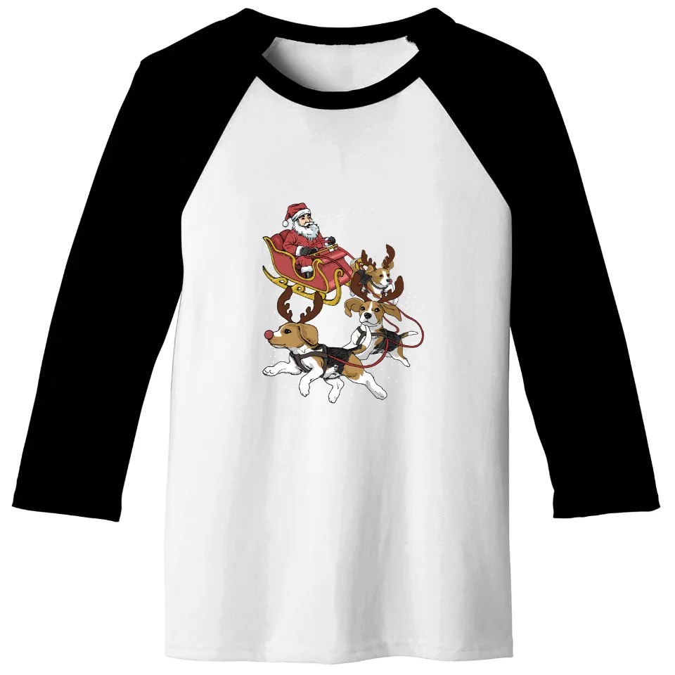 T-shirt de baseball Beagle Noël pour hommes — T-shirts pour hommes
