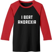 I Beat Anorexia Men's Baseball Tee - Black/Red