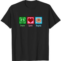 T-shirt noir Bagel pour hommes Peace Love Bagels — T-shirts pour hommes