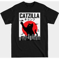 Catzilla T-shirt Vintage Cadeau Chat Japon pour Hommes — T-shirts pour hommes