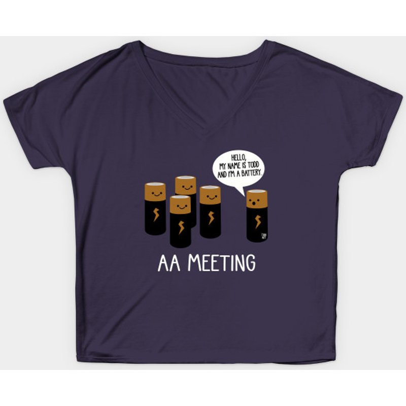 AA Meeting Funny T-Shirt for Men in Black